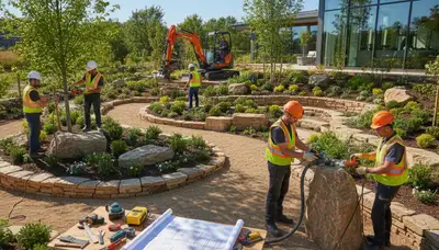 Arbor Tree Care landscape design team planning Richmond, VA yard with trees and hardscape details