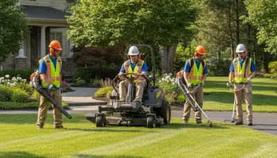 Tree service crew in Richmond, VA providing lawn care and property maintenance for homes and businesses