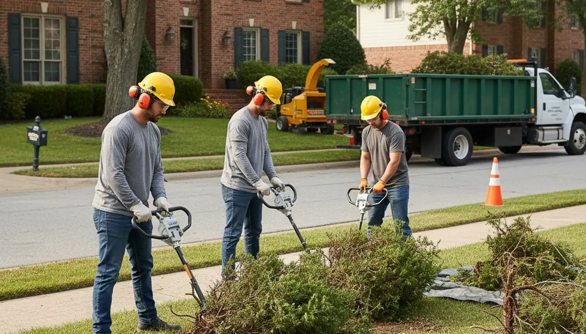 Shrub removal service in Richmond, VA for overgrown yard cleanup