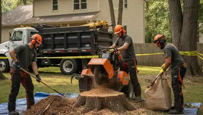 Stump removal service in Richmond, VA for clearing old tree stumps from a yard