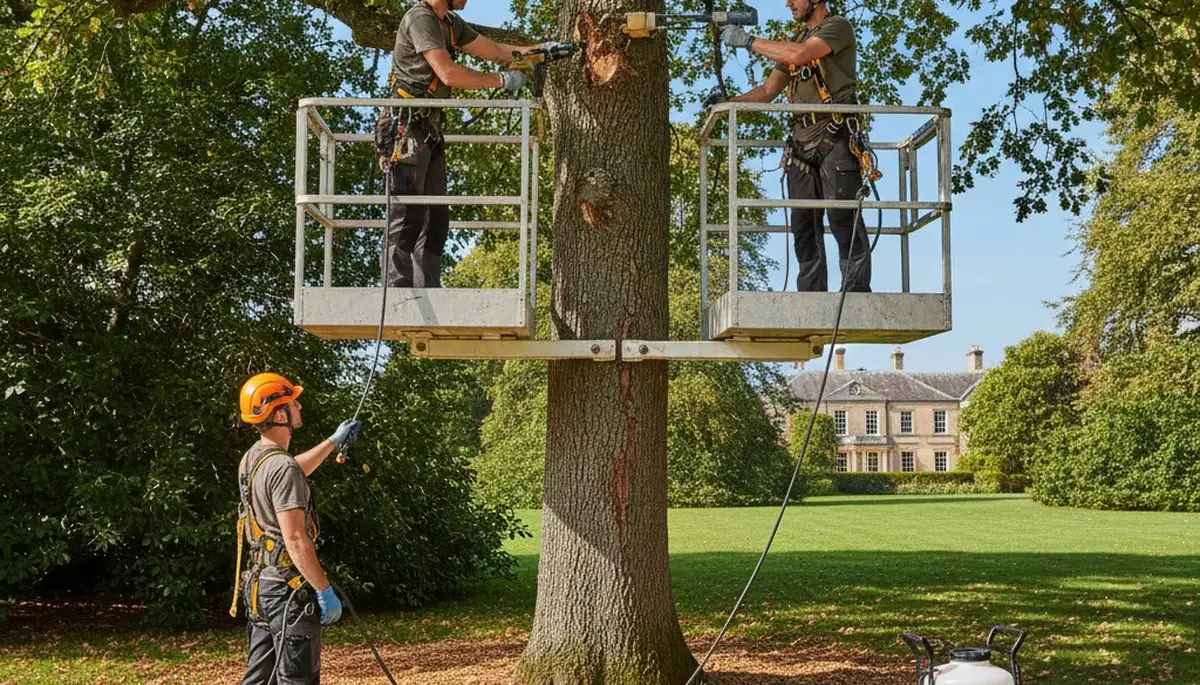 Richmond, VA arborist treating tree disease for healthier trees on a residential property