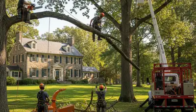 Tree service team in Richmond, VA performing professional tree trimming and pruning
