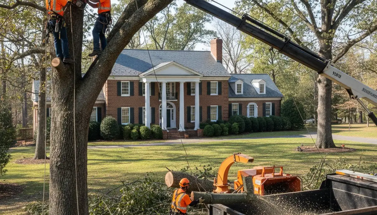Tree service crew trimming and removing branches in Richmond, VA