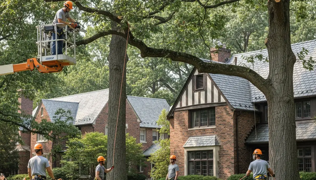 Tree service crew in Richmond, VA providing professional tree trimming for local homeowners