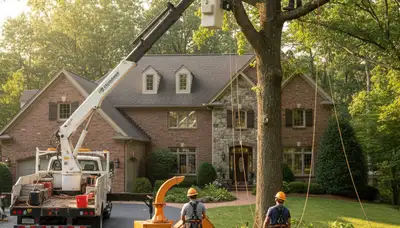 Tree service crew in Richmond, VA providing professional tree trimming and pruning for local properties