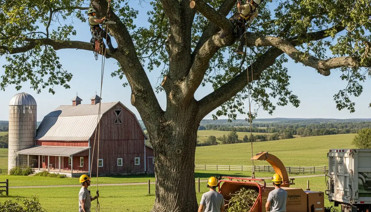 Tree service crew trimming trees in Richmond, VA